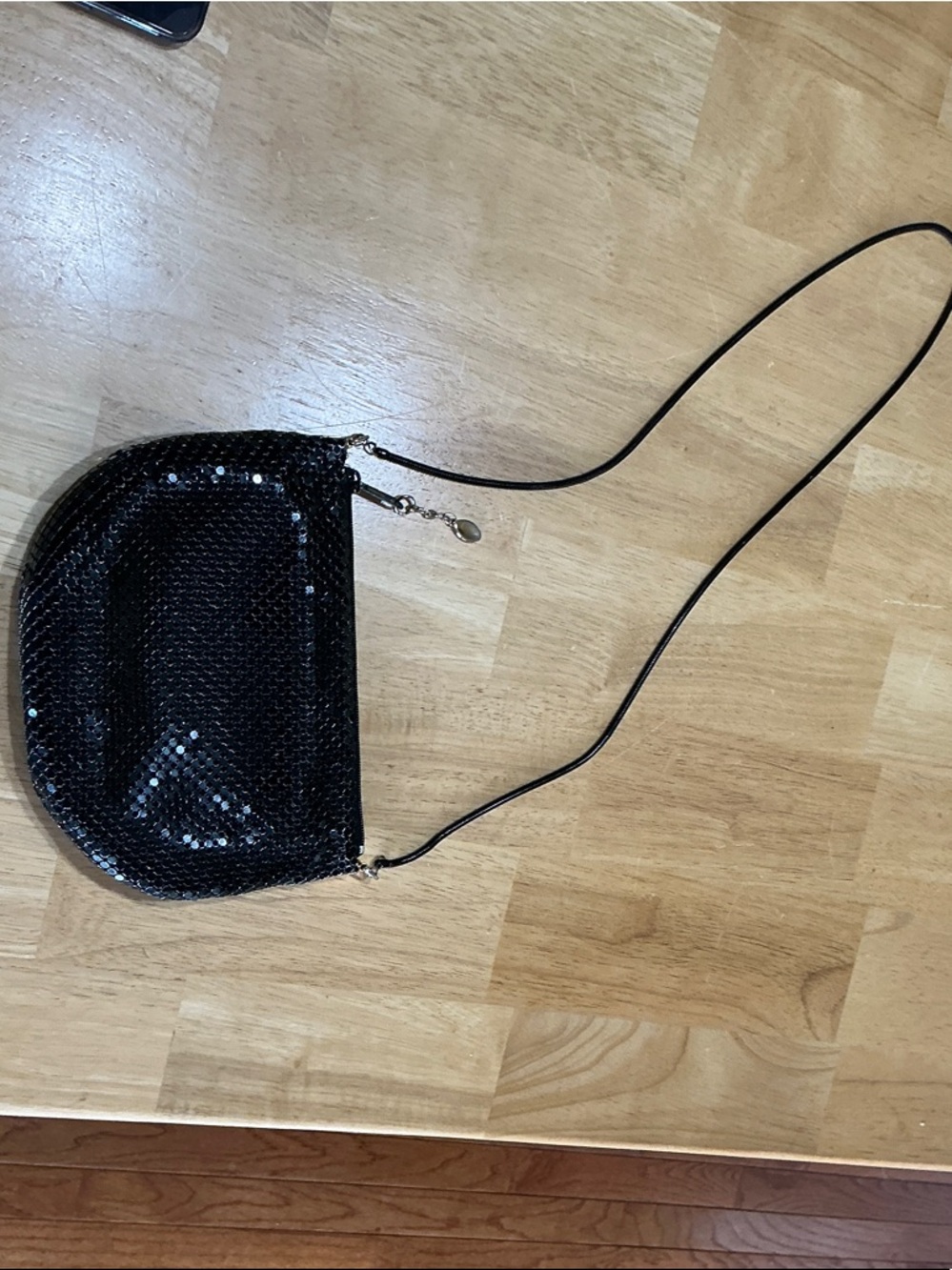 Black Sequin Mini Crossbody Bag - Evening Sparkle